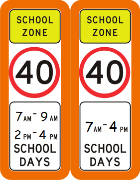 School Zone Speed Signs